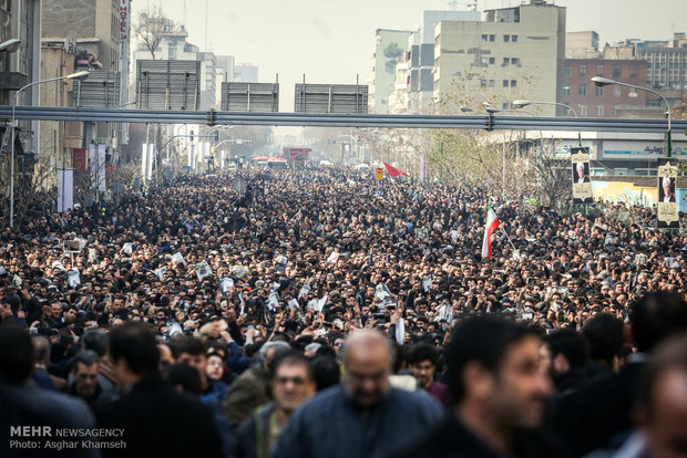 شوارع طهران في مراسم تشييع الراحل آية الله هاشمي رفسنجاني