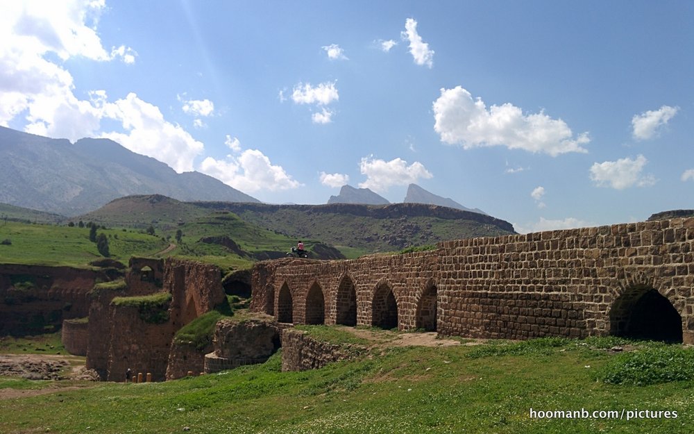 Historical Gavmishan Bridge near the western Iranian city of Darreh Shahr