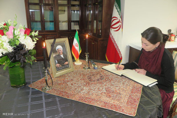 Iran’s UN mission opens condolences book for Ayat. Hashemi