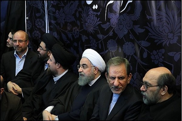 صدر روحانی کی پلاسکو حادثے کے شہداء کی مجلس ترحیم میں شرکت