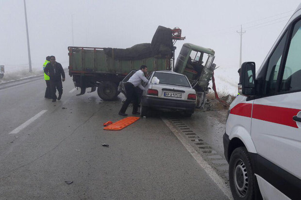 ۳ کشته و ۲ مجروح در تصادف کامیون و پژو در اتوبان خلیج فارس بوشهر