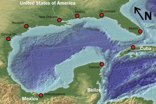 آمریکا، مکزیک و کوبا شرق خلیج مکزیک را تقسیم می کنند