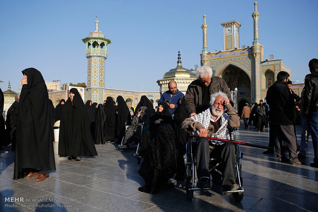 مراسم تشییع دو شهید مدافع حرم در قم‎