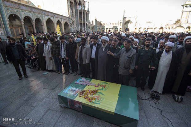 Funeral procession of two martyred defenders of holy shrine in Qom