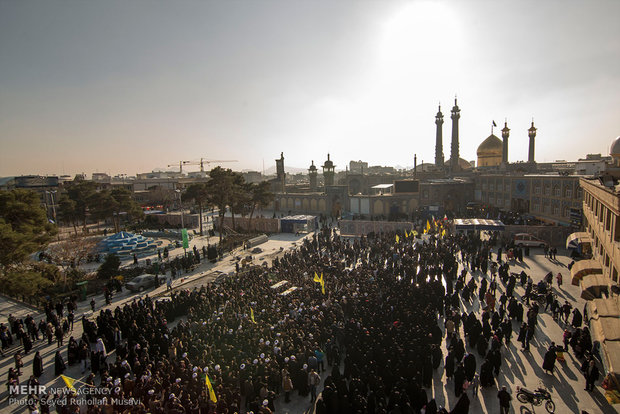 Funeral procession of two martyred defenders of holy shrine in Qom