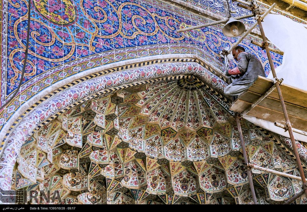 Historical Vakil Mosque undergoing restoration