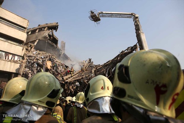 Plasco Building collapses after massive blaze