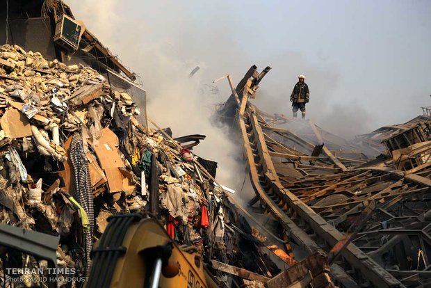 Plasco Building collapses after massive blaze