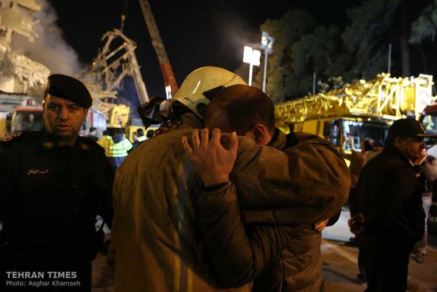 Plasco Building collapses after massive blaze