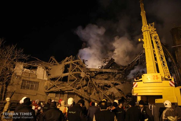 Plasco Building collapses after massive blaze