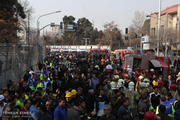 Plasco Building collapses after massive blaze