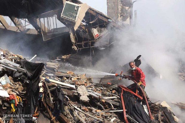 Plasco Building collapses after massive blaze