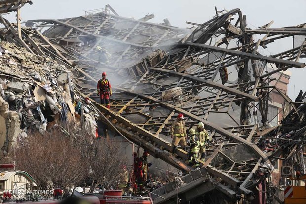 Plasco Building collapses after massive blaze