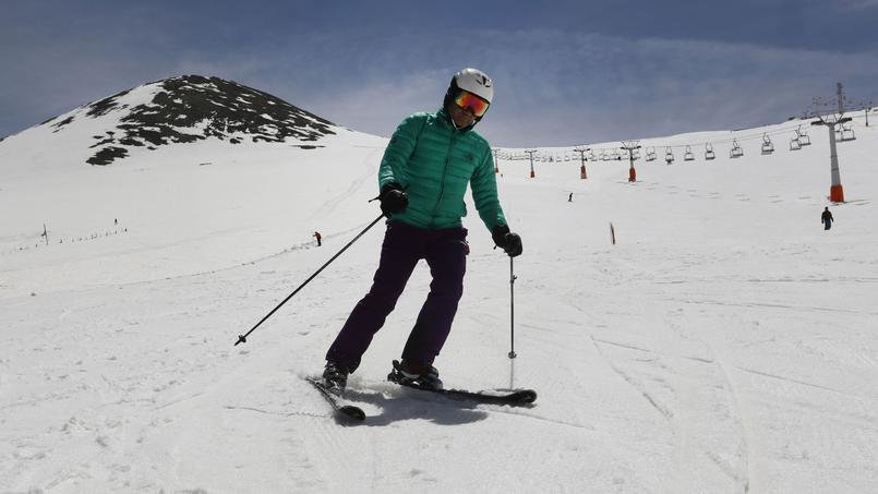 A skier descends the slopes of the station Tochal, north of Tehran, in an undated photo.