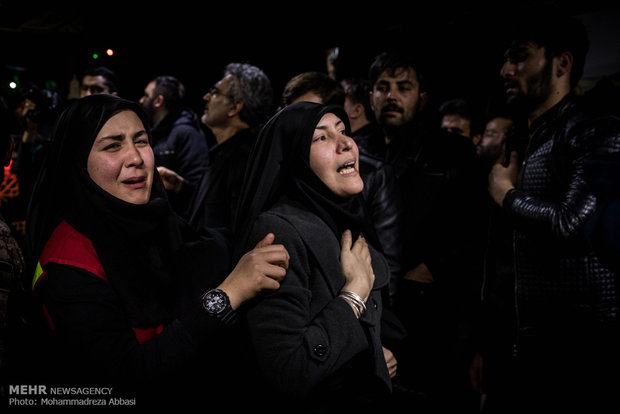 مراسم وداع با پیکر آتش نشانان شهید حادثه پلاسکو