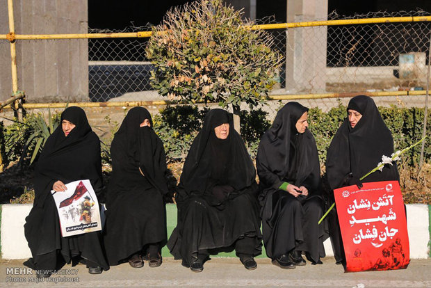 Funeral of martyred firemen in frames