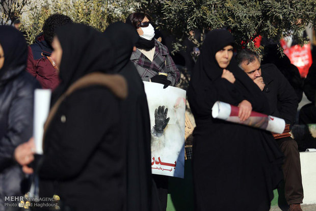 Funeral of martyred firemen in frames