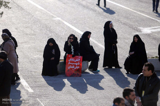 Funeral of martyred firemen in frames