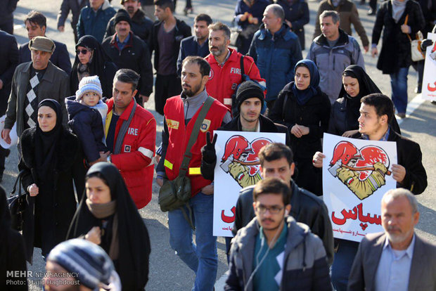 Funeral of martyred firemen in frames