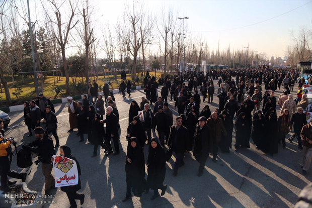 Funeral of martyred firemen in frames