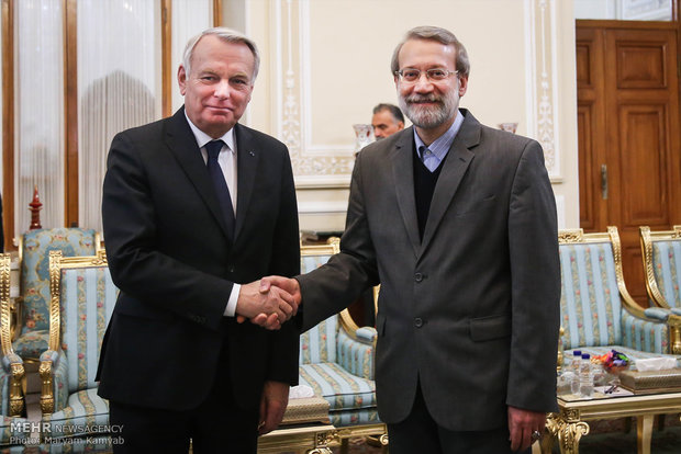دیدار وزیر خارجه فرانسه با رئیس مجلس