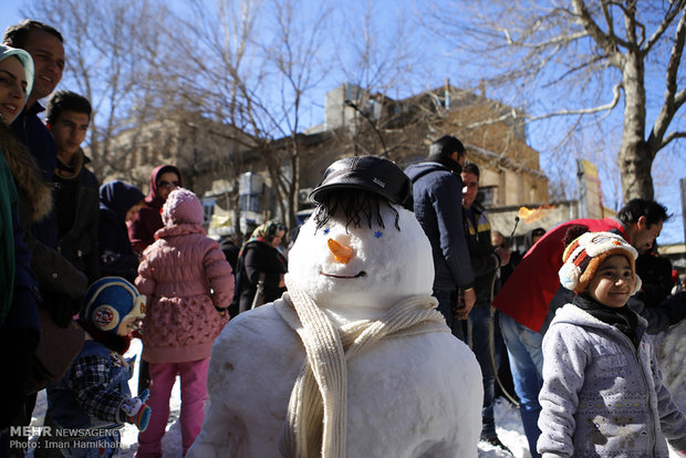 Snowmen festival in Hamedan