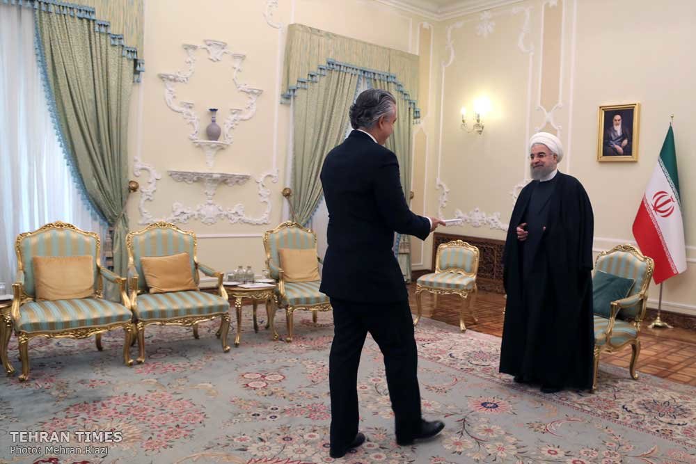 Tehran Times - Portugal, Brazil and Kyrgyzstan ambassadors submit  credentials to Rouhani