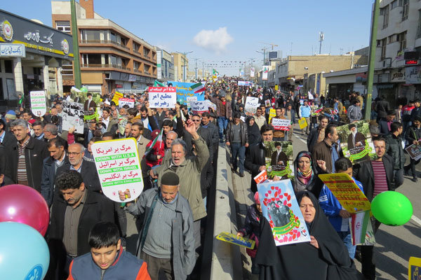 حماسه حضور در راهپیمایی ۲۲ بهمن استان قزوین متجلی شد