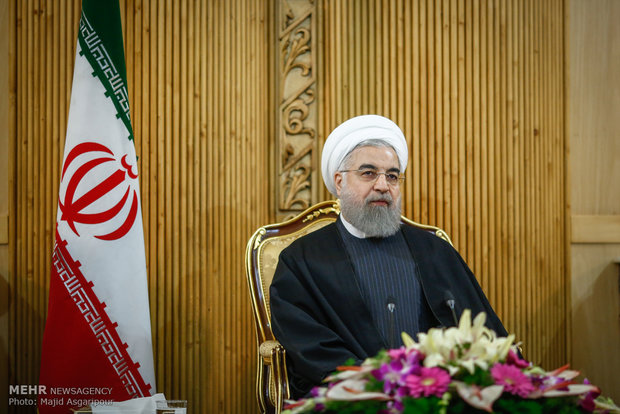 Official farewell to Pres. Rouhani leaving for Oman, Kuwait