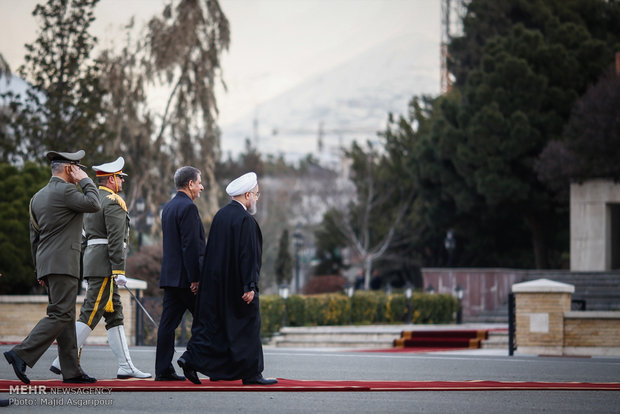 Official farewell to Pres. Rouhani leaving for Oman, Kuwait