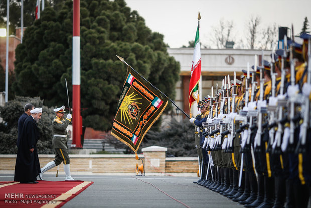 Official farewell to Pres. Rouhani leaving for Oman, Kuwait