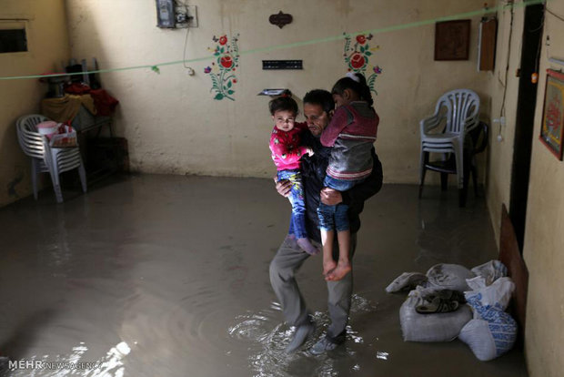 سیل در غزه‎