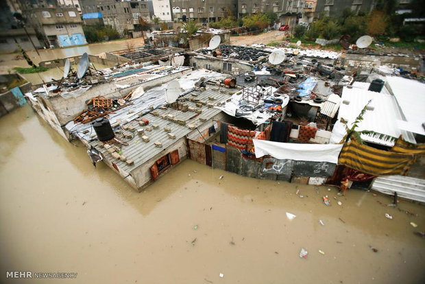 سیل در غزه‎