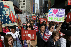 راهپیمایی مردم نیویورک در حمایت از مسلمانان
