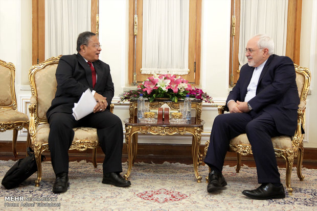 Zarif meets with Indonesia's Coordinating Minister for Economics Affairs Darmin Nasution