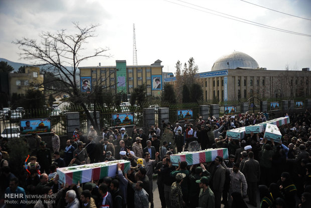 مراسم استقبال از پیکر هفت شهید گمنام دفاع مقدس در گرگان