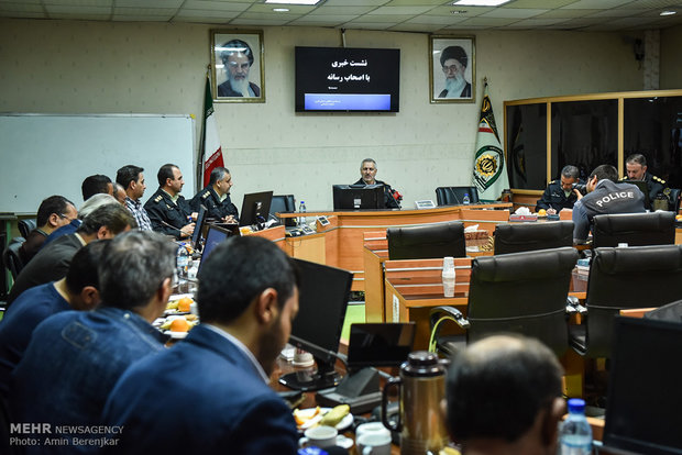 نشست خبری سردار احمد علی گودرزی فرمانده انتظامي استان فارس با اصحاب رسانه