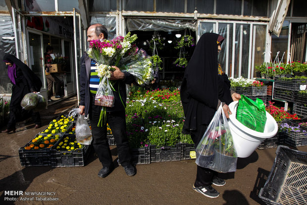 Mahallati Flower Market on eve of Spring