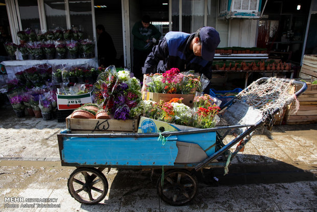 Mahallati Flower Market on eve of Spring