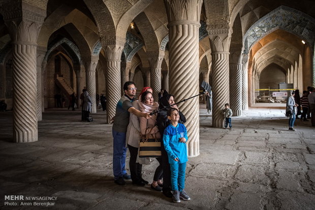 Nowruz tourists in Vakil Mosque of Shiraz