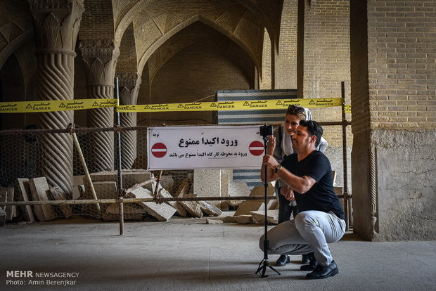 Nowruz tourists in Vakil Mosque of Shiraz