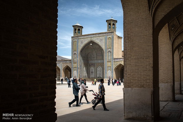 Nowruz tourists in Vakil Mosque of Shiraz