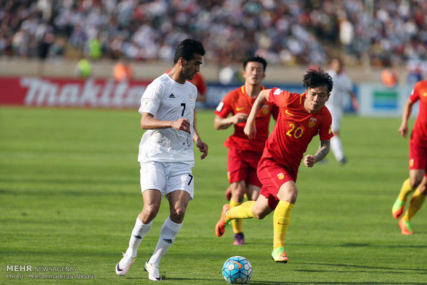 لقاء المنتخب الايراني والصيني ضمن التصفيات المؤهلة لكأس العالم