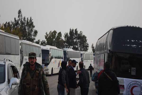 خروج ۱۱ اتوبوس عناصر مسلح از استان حمص سوریه به سمت «جرابلس»