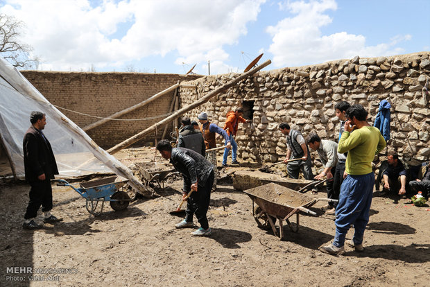 خسارات ناشی از وقوع سیل در روستای چنار آذربایجان