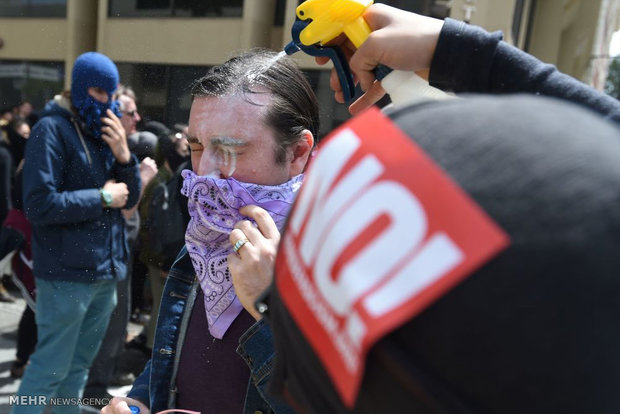 درگیری موافقان و مخالفان ترامپ در کالیفرنیا