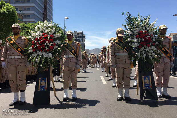 Funeral of martyred soldiers in Mirjaveh