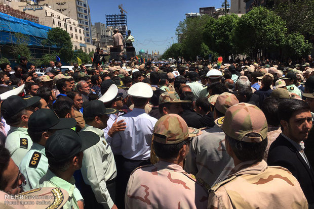 Funeral of martyred soldiers in Mirjaveh