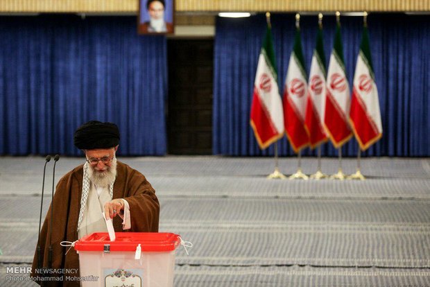 Ayat. Khamenei casts his ballot