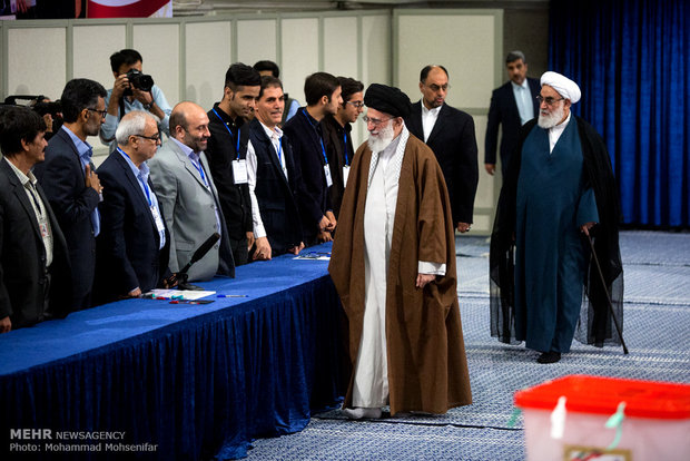 Ayat. Khamenei casts his ballot